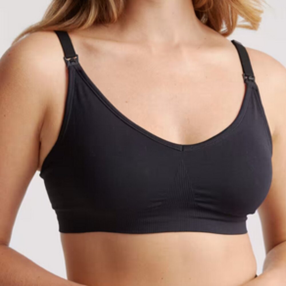 NWT Quince Seamless Nursing Bra in Black Size M